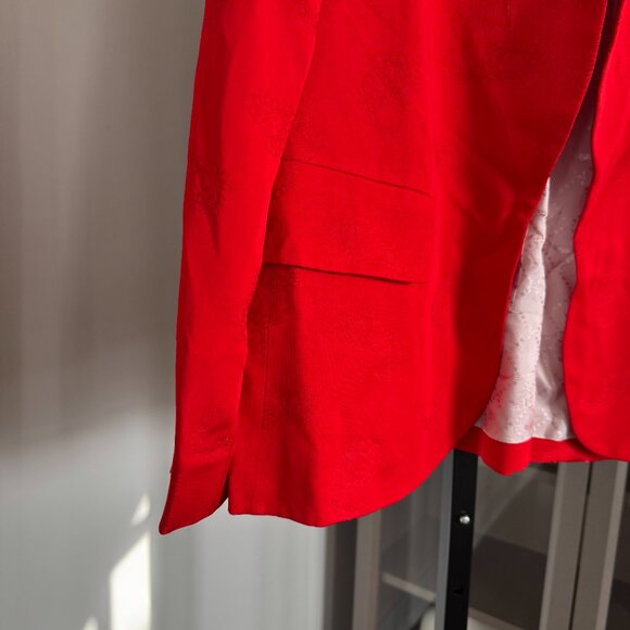 Zadig & Voltaire Verys Jac Blazer NEW Jacquard Red Paisley Design Jacket Medium - Picture 6 of 8